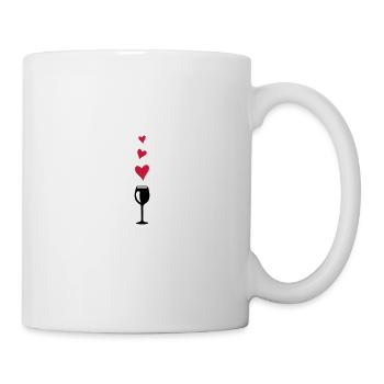 wine glass heart love symbol - Mug - white - Right