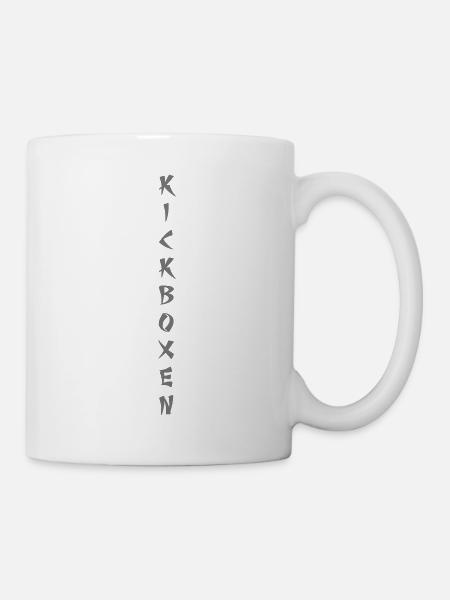 Kickboxen senkrecht - Tasse - Weiß