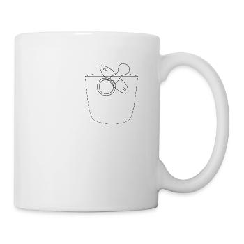 Brusttasche mit Schnuller - Tasse - Weiß - Rechts