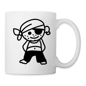 Pirat - Line - Tasse - Weiß - Rechts