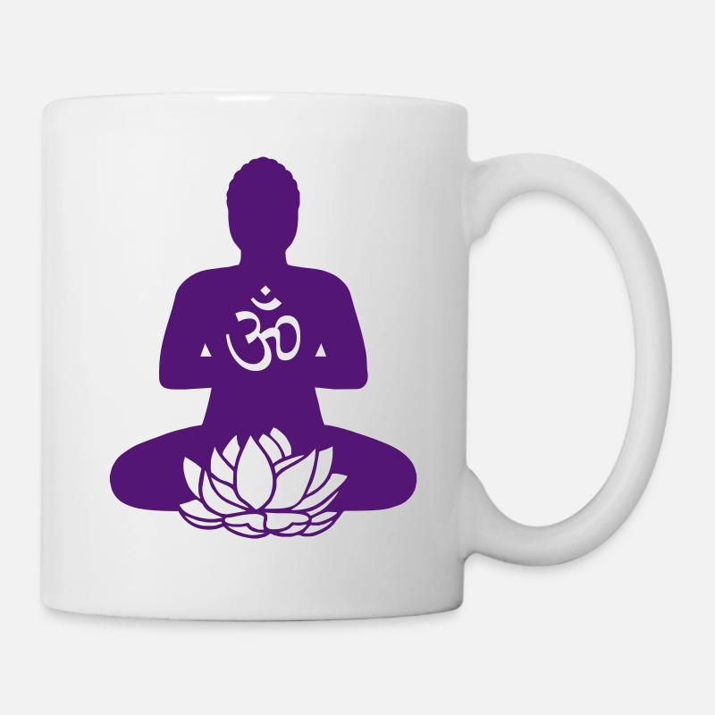 BOUDDHA | Lotus et l'OM | 2 - Mug blanc - blanc