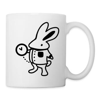 Kaninchen + Uhr - Line - Tasse - Weiß - Rechts