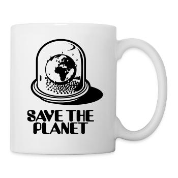 Weltkugel / World Globe - Save The Planet_2c - Tasse - Weiß - Rechts