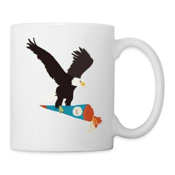 Adler_Schultüte_blau - Tasse - Weiß - Rechts