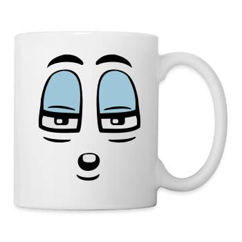 Visage comique sceptique Regard critique - Mug blanc - blanc - Droite