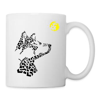 Wolf und Mond - Tasse - Weiß - Rechts