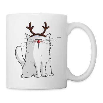 Mrou le chat Renne de Noël - Mug blanc - blanc - Droite