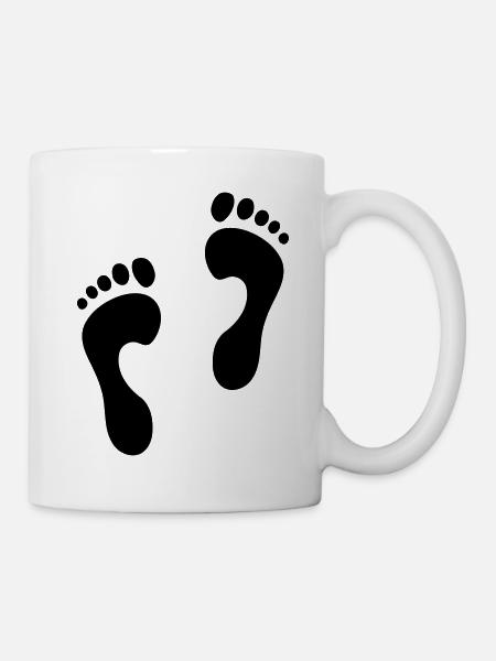 Fußabdrücke 2 - Tasse - Weiß