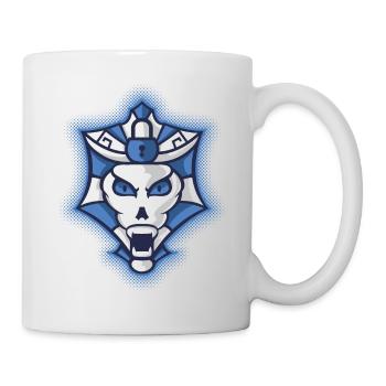 Halloween Blue and White Monster Shield - Mug - white - Right