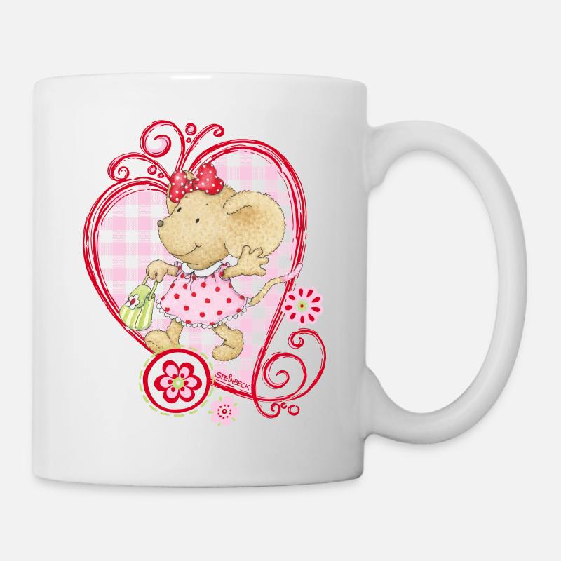 Kikibell Herz pink - Tasse - Weiß