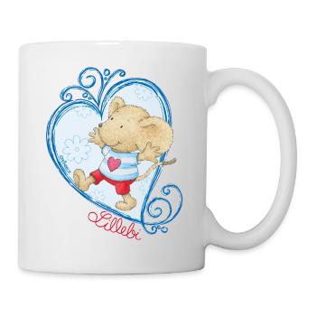 Lillebi_cœur_bleu - Mug blanc - blanc - Droite