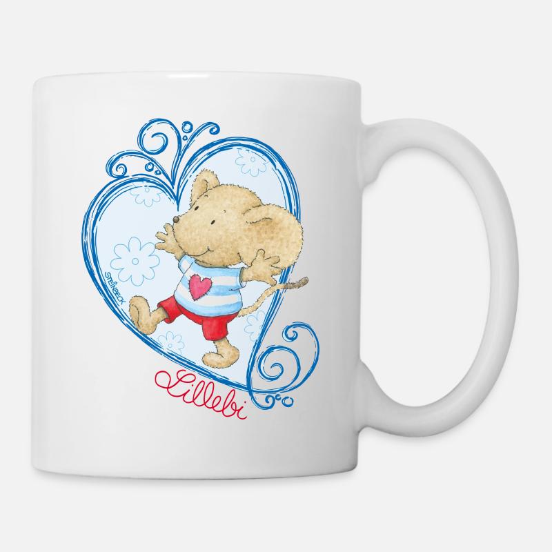Lillebi Herz blau - Tasse - Weiß