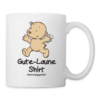 Engel_Teufel Gute Laune_schwarz - Tasse - Weiß - Rechts