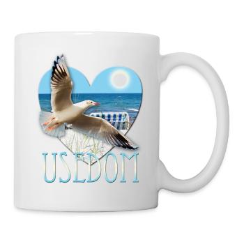 J'aime Usedom - Seagull Baltique lac de l'île - Mug blanc - blanc - Droite