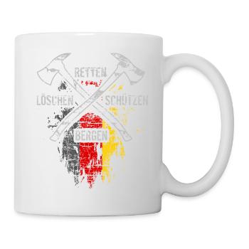 Retten Löschen Bergen Schützen - Tasse - Weiß - Rechts