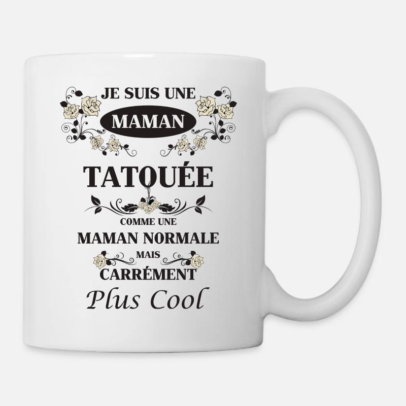 Maman Tatouée rose beige - Mug blanc - blanc