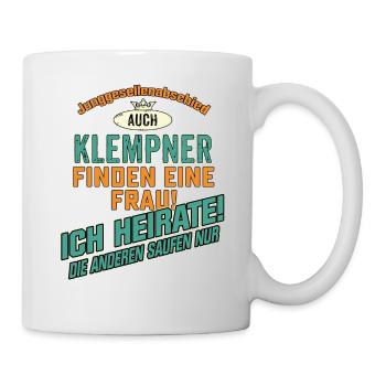 JGA BRAEUTIGAM - Klempner - petrol strong orange - - Tasse - Weiß - Rechts