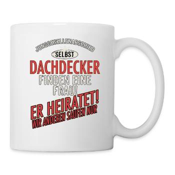 JGA Team - Dachdecker - US clean Style red grey - - Tasse - Weiß - Rechts