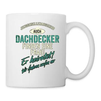 JGA Team - Dachdecker - Version Auch - petrol - - Tasse - Weiß - Rechts