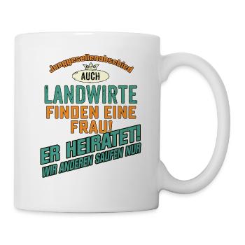 JGA Team - Landwirt - petrol strong orange - - Tasse - Weiß - Rechts