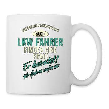 JGA Team - LKW Fahrer - Version Auch - petrol - - Tasse - Weiß - Rechts