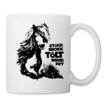 Island Pferd -TÖLT - Tasse - Weiß - Rechts