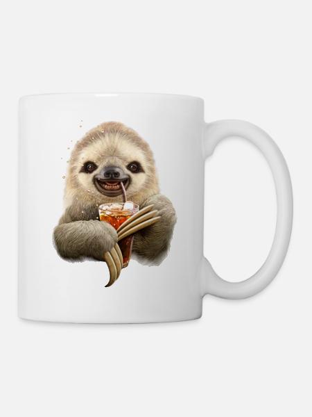 SLOTH & SOFT DRINK - Mug blanc - blanc