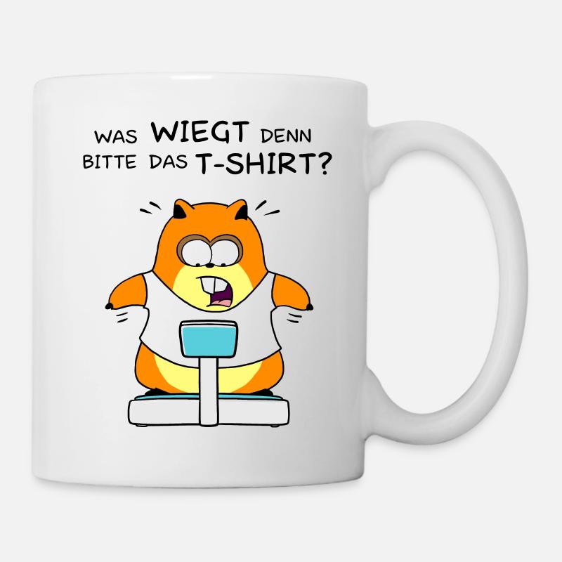 Fettes Hamster Shirt - Tasse - Weiß
