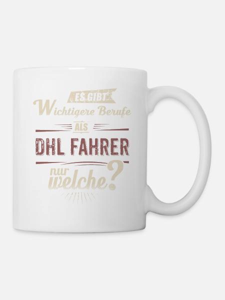 Wichtigere Berufe als - DHL Fahrer - rot retro - - Tasse - Weiß