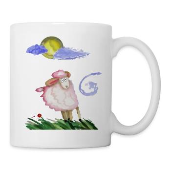 Schaf im Wind - Tasse - Weiß - Rechts