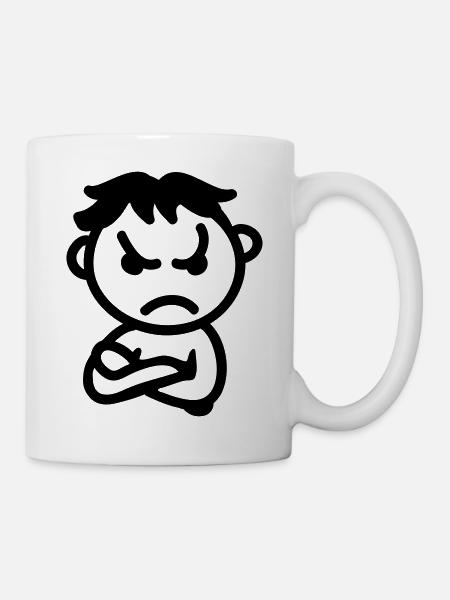 schlecht drauf - line - Tasse - Weiß