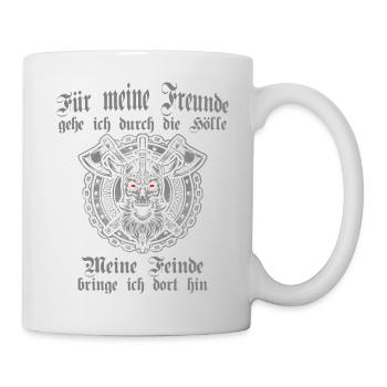 Meine Freunde - Tasse - Weiß - Rechts