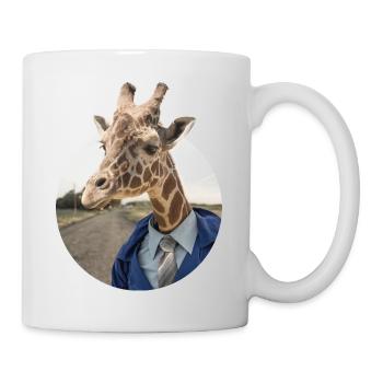 Giraffe im Anzug - Tasse - Weiß - Rechts