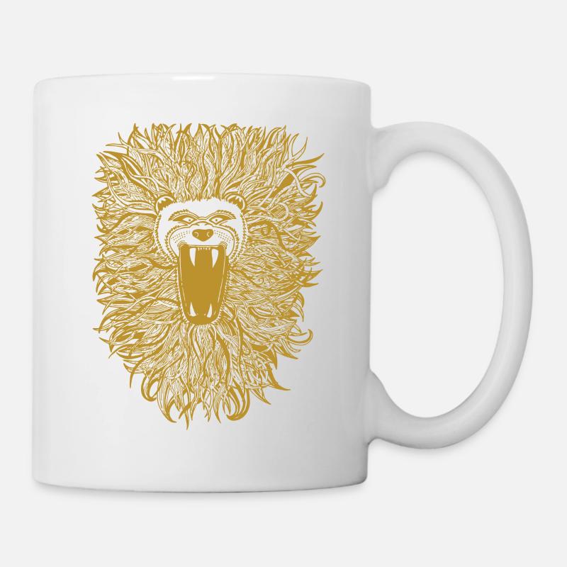 Goldene-Lion - Tasse - Weiß