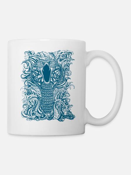 Snake-et-eau-en-Blue - Mug blanc - blanc
