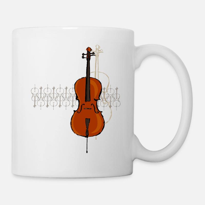 Cello Design 2 dunkel - Tasse - Weiß