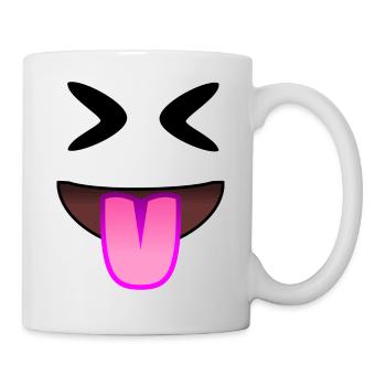 Pink tongues show nasty laughter and mockery - Mug - white - Right