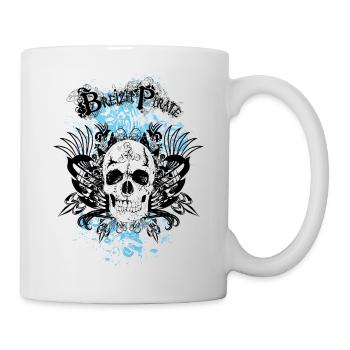 breizh pirate tete de mort crane skull marque - Mug blanc - blanc - Droite