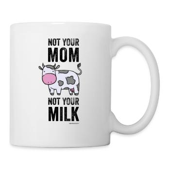 T-shirt de vache végétalien « Pas votre maman. Non Votre lait. » - Mug blanc - blanc - Droite