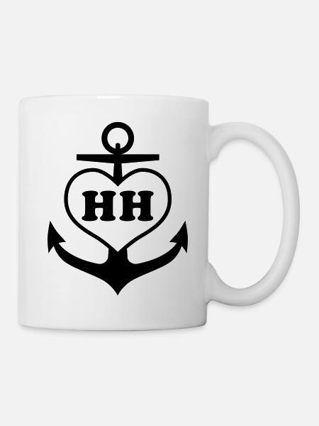 Anker + Herz HH 1c - Tasse - Weiß
