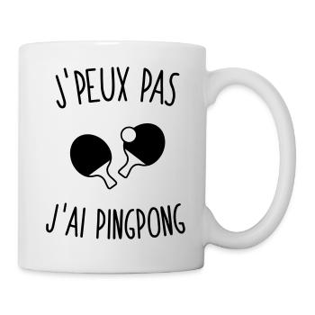 J'peux pas j'ai pinpong 1c - Mug blanc - blanc - Droite