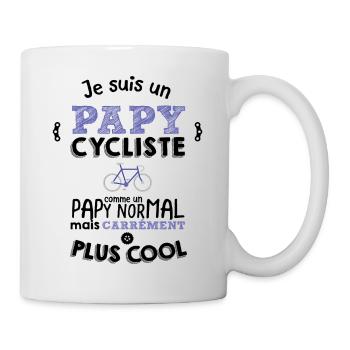 Papy cycliste carrément plus cool - Mug blanc - blanc - Droite