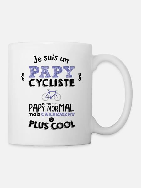 Papy cycliste carrément plus cool - Mug blanc - blanc