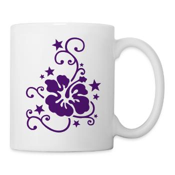 Blume & Sterne 02 - Tasse - Weiß - Rechts