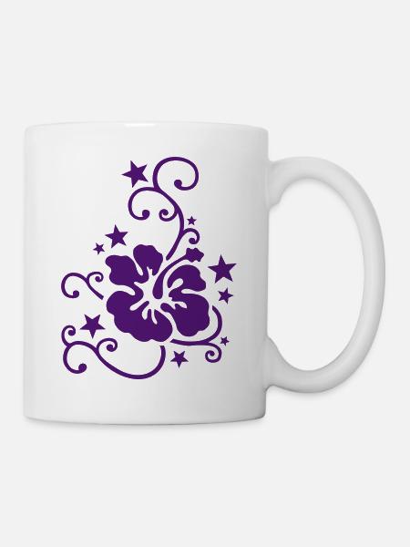Blume & Sterne 02 - Tasse - Weiß
