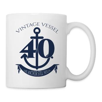 40th Birthday: Vintage Vessel - 40 - The Anchor - Mug - white - Right