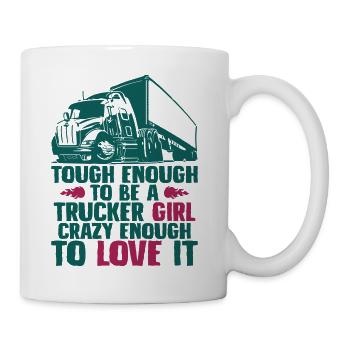 Pour être un camionneur fille - Mug blanc - blanc - Droite