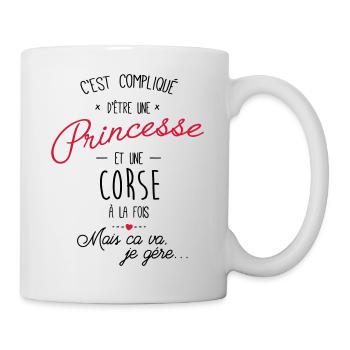 princesse et corse - Mug blanc - blanc - Droite