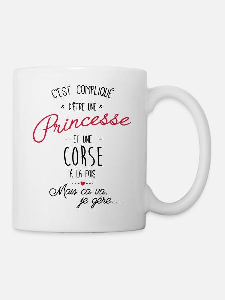 princesse et corse - Mug blanc - blanc