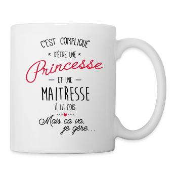 princesse et maitresse - Mug blanc - blanc - Droite